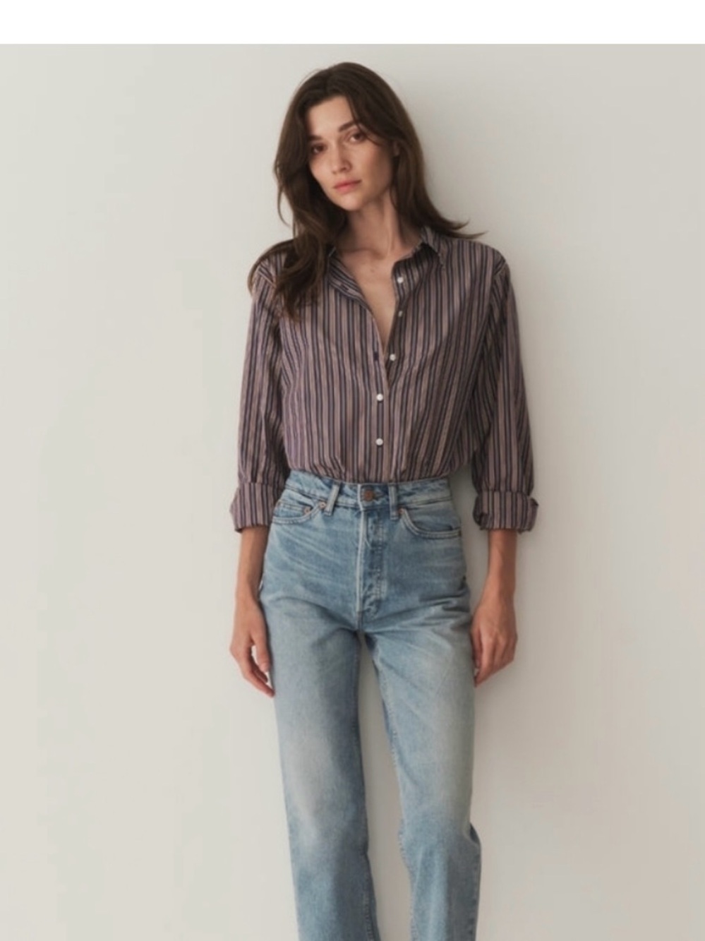 Doen Remis Cotton Button Down Shirt in San Marino Stripe